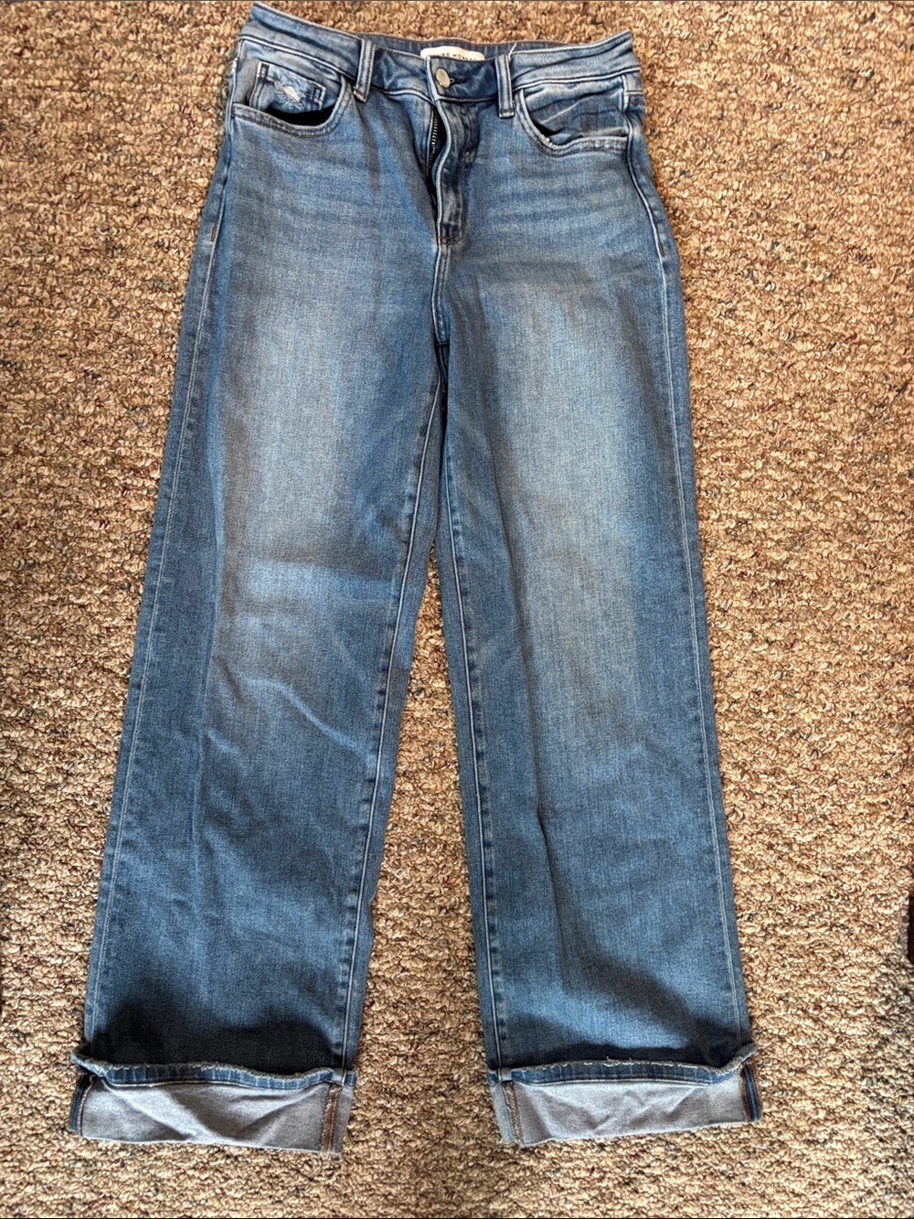 Flying Monkey High Waist Wide-Leg Jeans in Medium Blue Wash